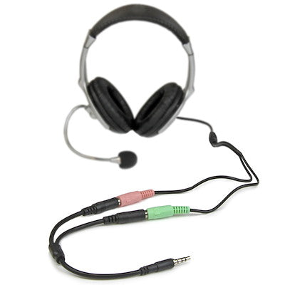 Adaptador Divisor De Audio Mini-Jack 3.5mm 4 Pines A Conectores Separados De Audifonos Y De Microfono - M A 2xh - Startech.Com Modelo, Muyhsmff