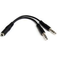 Adaptador Divisor De Audio Para Audifonos 2x Mini-Jack De 3.5mm De 3 Pines A Mini-Jack De 4 Pines- Auriculares - Negro - Startech.Com Modelo, Muyhsfmm