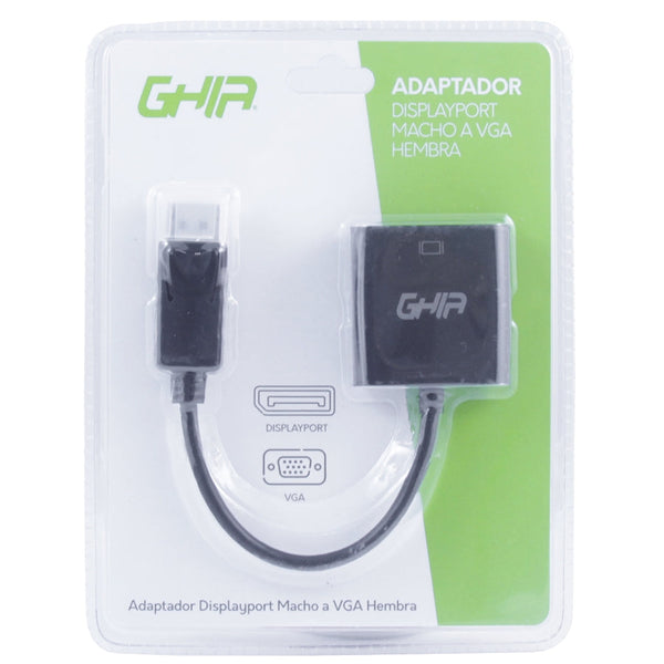 Adaptador Ghia Conversor De Video Displayport Macho A Vga Hembra