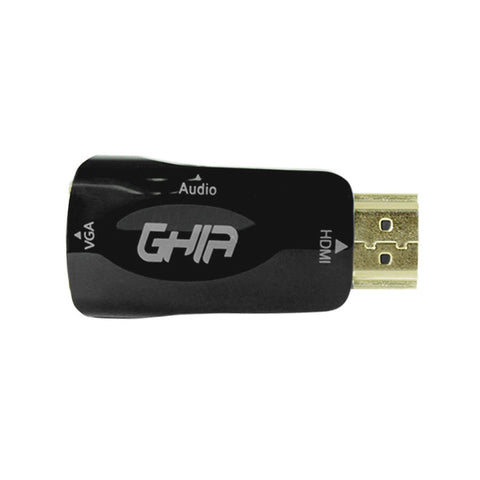 Adaptador Ghia Conversor De Video Hdmi Macho A Vga Hembra Con Audio