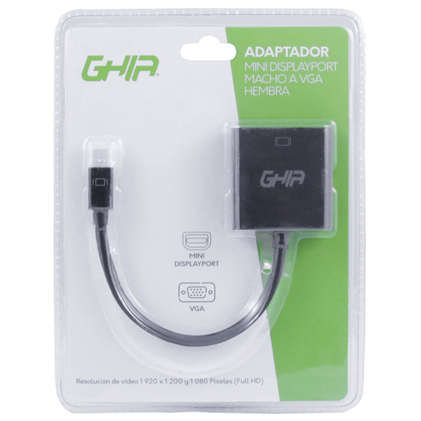 Adaptador Ghia Conversor De Video Mini Displayport Macho A Vga Hembra