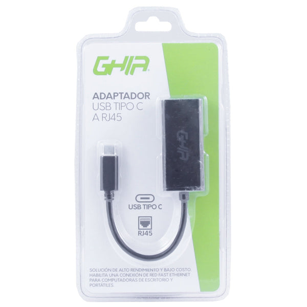 Adaptador Ghia Tarjeta De Red Externa Alta Velocidad Usb 3.1 Tipo C A Red Ethernet Rj45 1gbps