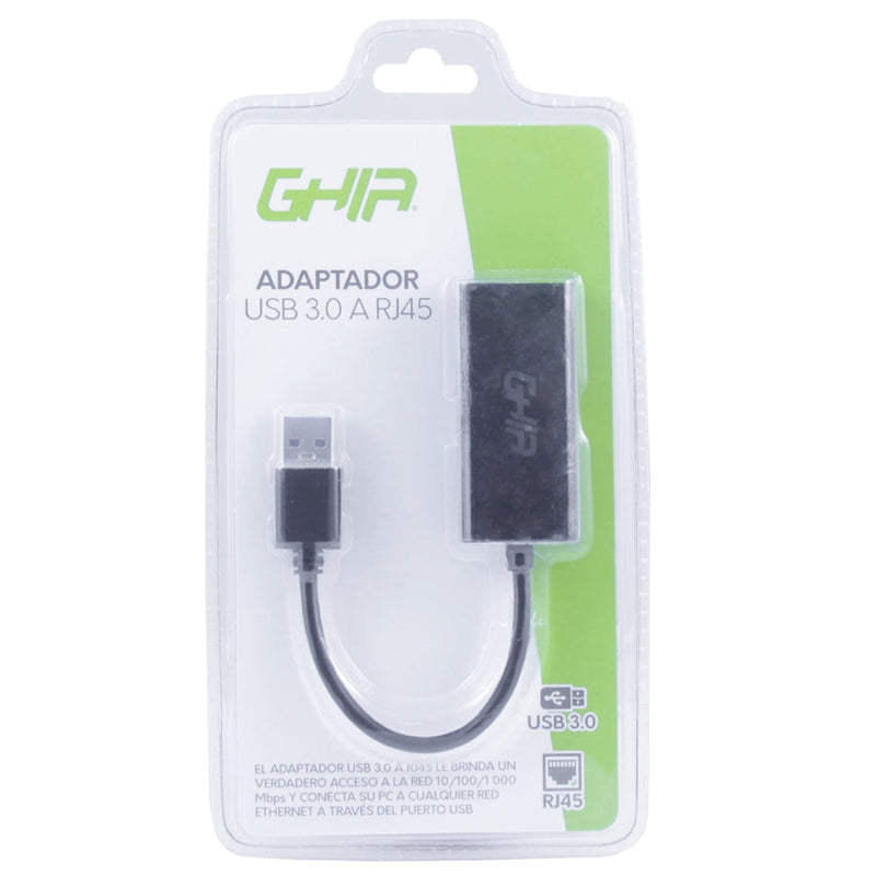 Adaptador Ghia Tarjeta De Red Externa Gigabit Alta Velocidad Usb 3.0 A Red Ethernet Rj45 1gbps