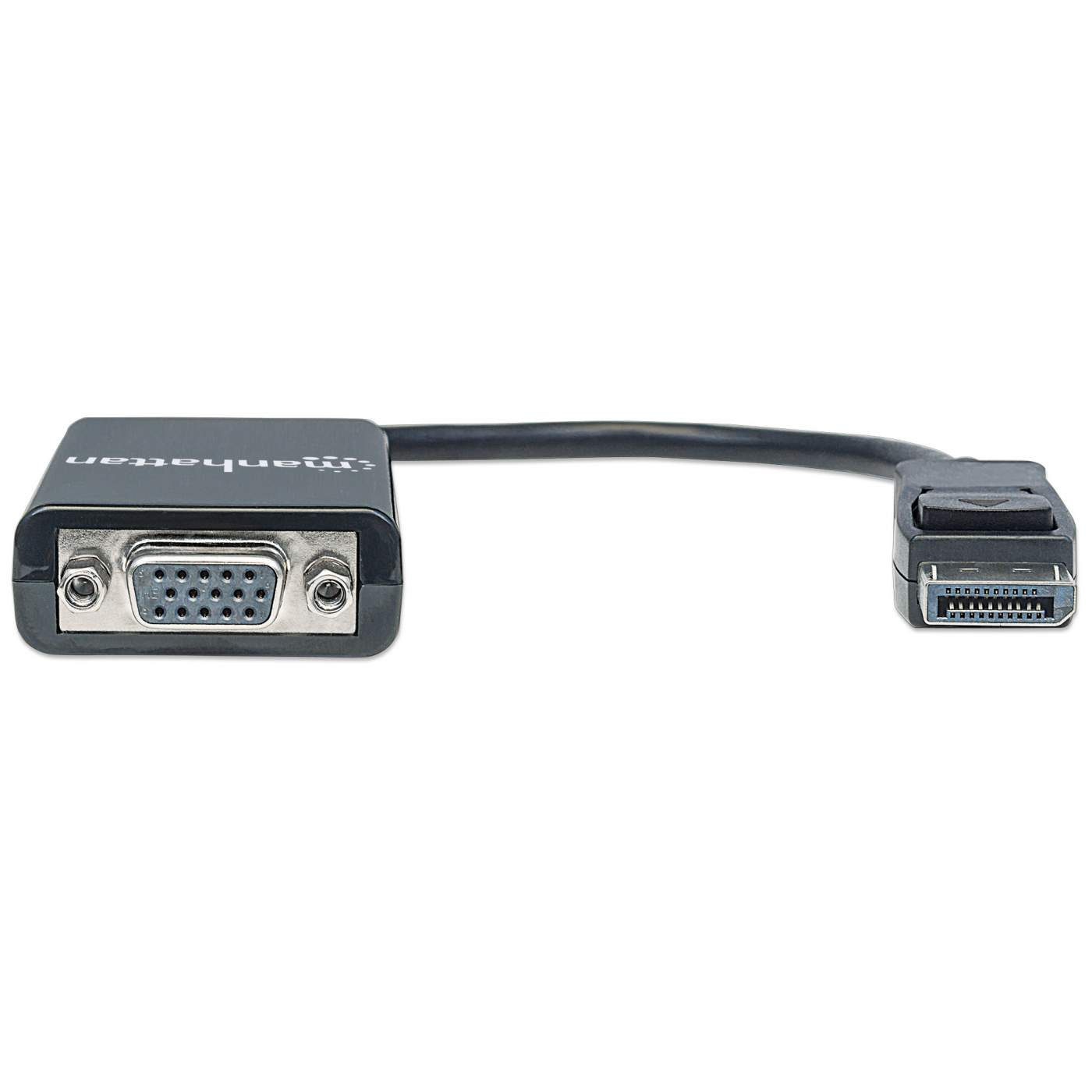 Convertidor de Diplayport a VGA; DisplayPort Macho a VGA HD15 Hembra,15 cm activo color Negro. (151962)