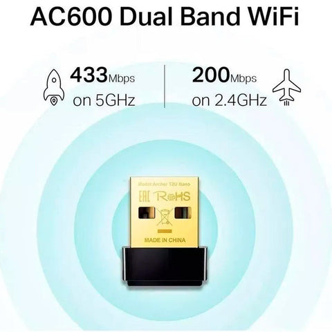 Adaptador Inal Tp-Link, Usb2.0, Ac600, Dual, Archer T2u Nano
