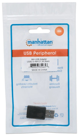 Adaptador Manhattan Usb Tipo C V2.0 Am-Ch Negro 354653