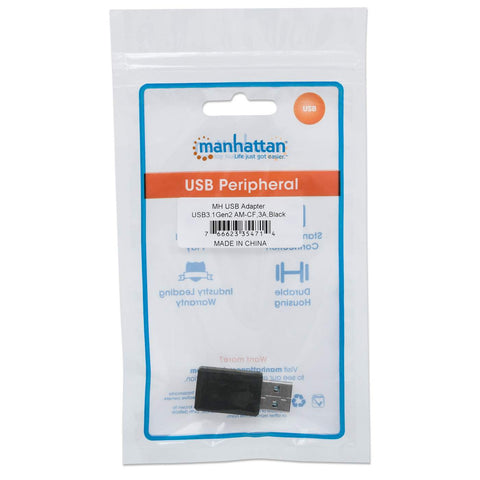 Adaptador Manhattan Usb Tipo C V3.1 Am-Ch Negro 354714