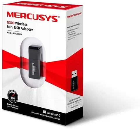 Adaptador Mini N300 Mercusys, Mw300um