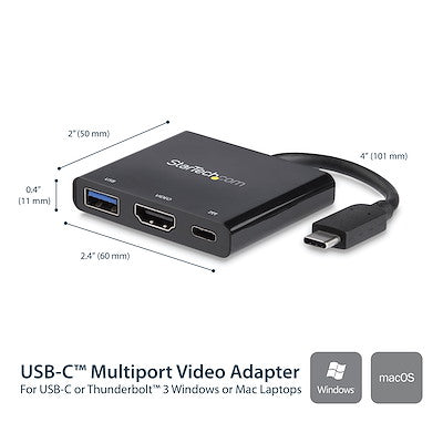 Adaptador Multifuncion Usb-C A 4k Con Entrega De Potencia Y Puerto Usb-A - Replicador De Puertos De Viajes Usb-C Para Laptop - Startech.Com Modelo, Cdp2hduacp