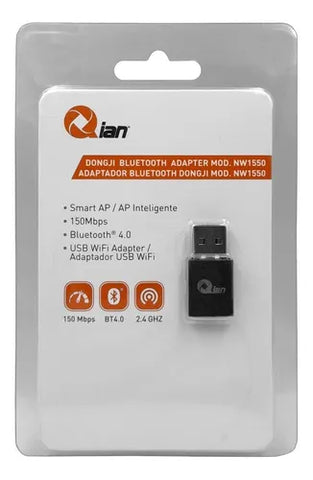 Adaptador De Red Inalambrica Qian Nw1550 Wifi+bluet Usb N150