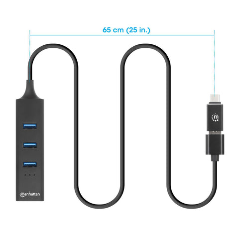 Adaptador Red Gb Usb A/C , Hub 3 Ptos V3.0 Manhattan 180894
