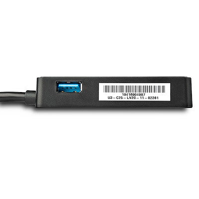 Adaptador Tarjeta De Red Nic Externa Usb 3.0 1 Puerto Gigabit Ethernet Rj45 Y 1 Puerto Usb Super Speed - Cable - Negro - Startech.Com Modelo Usb31000sptb