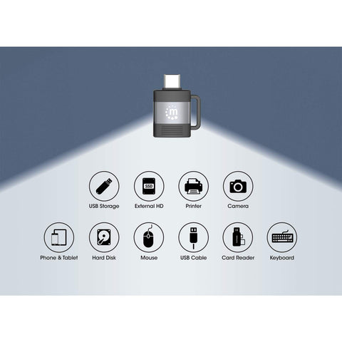 Adaptador Usb-C V3.2 Gen1, Cm-Ah, 5Gbps 3A Manhattan 356312