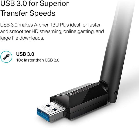 Adaptador Usb Inal Dual Ac1300 Alta Ganancia, Archer T3u Plus