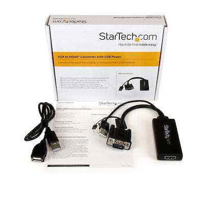 Adaptador Vga A Hdmi Con Audio Y Alimentación Usb – Convertidor Vga A Hdmi Portátil – 1080 P - Startech.Com Modelo Vga2hdu