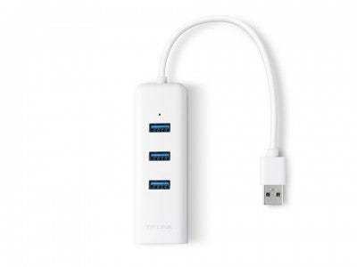 Adaptadorusb 2 En 1 Con Hub De 3 Ptos Usb 3.0 Y Ad Ethernet Giga, Ue330