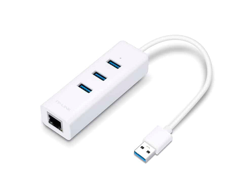 Adaptadorusb 2 En 1 Con Hub De 3 Ptos Usb 3.0 Y Ad Ethernet Giga, Ue330