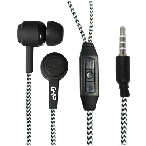 Audifonos Alambricos Ghia Comet Color Negro 3.5mm 1.2 Metros De Cable 3mw De Potencia Con Manos Libres