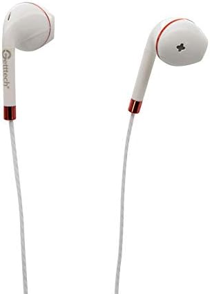Audifonos Auricular Getttech Mi-1440r Sharp, Track Con Micro, Blanco Con Rojo, 3.5mm