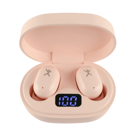 Audífonos Bluetooth Tws Cherry Con Indicador De Carga Perfect Choice Rosa