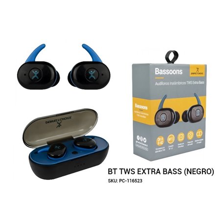 Audífonos Bluetooth Tws Extra Bass Perfect Choice Negro