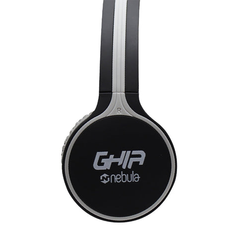 Audifonos Diadema Bluetooth Ghia N1 Hifi Sound Negro Con Gris 10m Alcance Bt 4.2 Bateria 300mah
