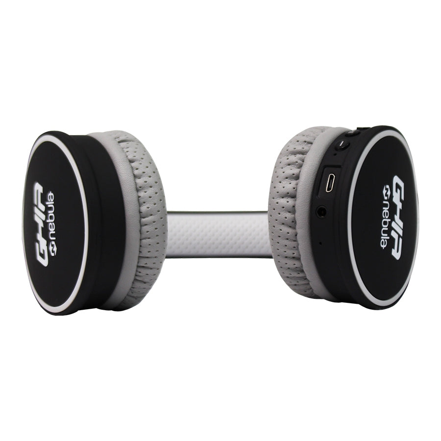 Audifonos Diadema Bluetooth Ghia N1 Hifi Sound Negro Con Gris 10m Alcance Bt 4.2 Bateria 300mah
