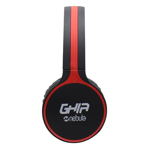 Audifonos Diadema Bluetooth Ghia N1 Hifi Sound Negro Con Rojo 10m Alcance Bt 4.2 Bateria 300mah