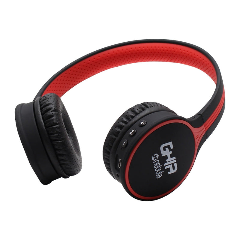 Audifonos Diadema Bluetooth Ghia N1 Hifi Sound Negro Con Rojo 10m Alcance Bt 4.2 Bateria 300mah