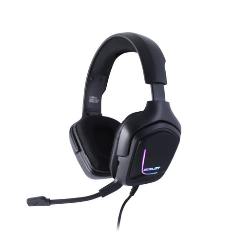 Audífonos Gamer Ocelot Tipo Diadema, Over-Ear, Usb, 3.5mm, Color Negro, Alámbricos, Iluminación Tipo Rgb, Control De Audio, Micrófono Con Cancelación De Ruido, Ajustables, Multiplataforma