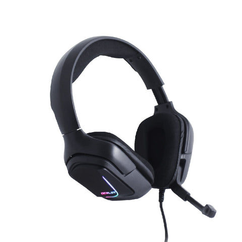 Audífonos Gamer Ocelot Tipo Diadema, Over-Ear, Usb, 3.5mm, Color Negro, Alámbricos, Iluminación Tipo Rgb, Control De Audio, Micrófono Con Cancelación De Ruido, Ajustables, Multiplataforma