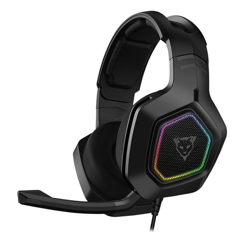 Audífonos Gamer Ocelot Tipo Diadema, Over Ear, Usb, 3.5mm, Color Negro, Alámbricos, Iluminación Tipo Rgb, Control De Audio, Micrófono Con Cancelación De Ruido, Ajustables, Multiplataforma, Rejilla