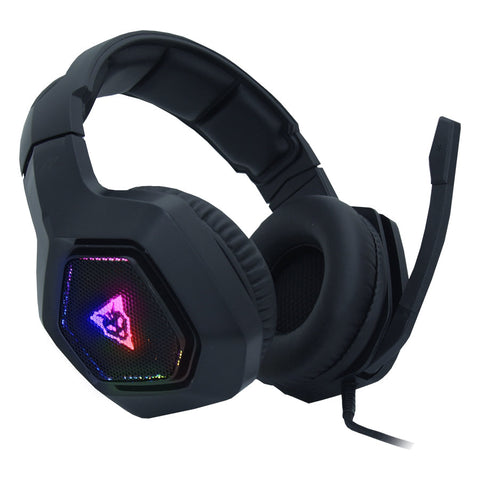 Audífonos Gamer Ocelot Tipo Diadema, Over Ear, Usb, 3.5mm, Color Negro, Alámbricos, Iluminación Tipo Rgb, Control De Audio, Micrófono Con Cancelación De Ruido, Ajustables, Multiplataforma, Rejilla
