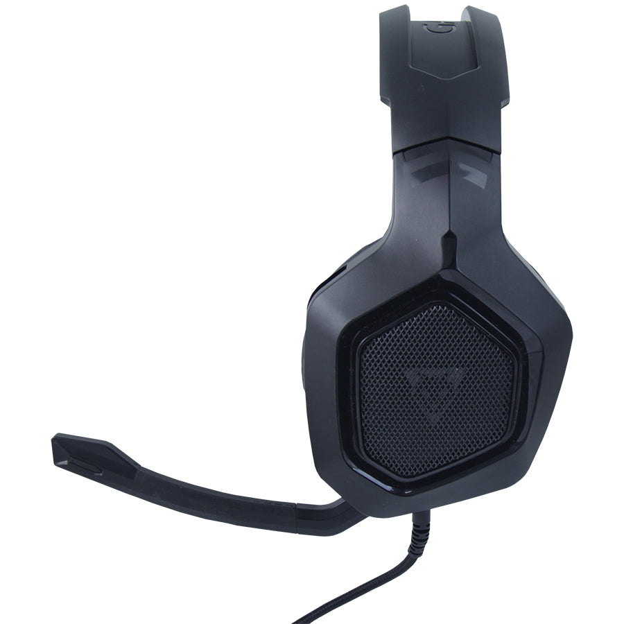 Audífonos Gamer Ocelot Tipo Diadema, Over Ear, Usb, 3.5mm, Color Negro, Alámbricos, Iluminación Tipo Rgb, Control De Audio, Micrófono Con Cancelación De Ruido, Ajustables, Multiplataforma, Rejilla