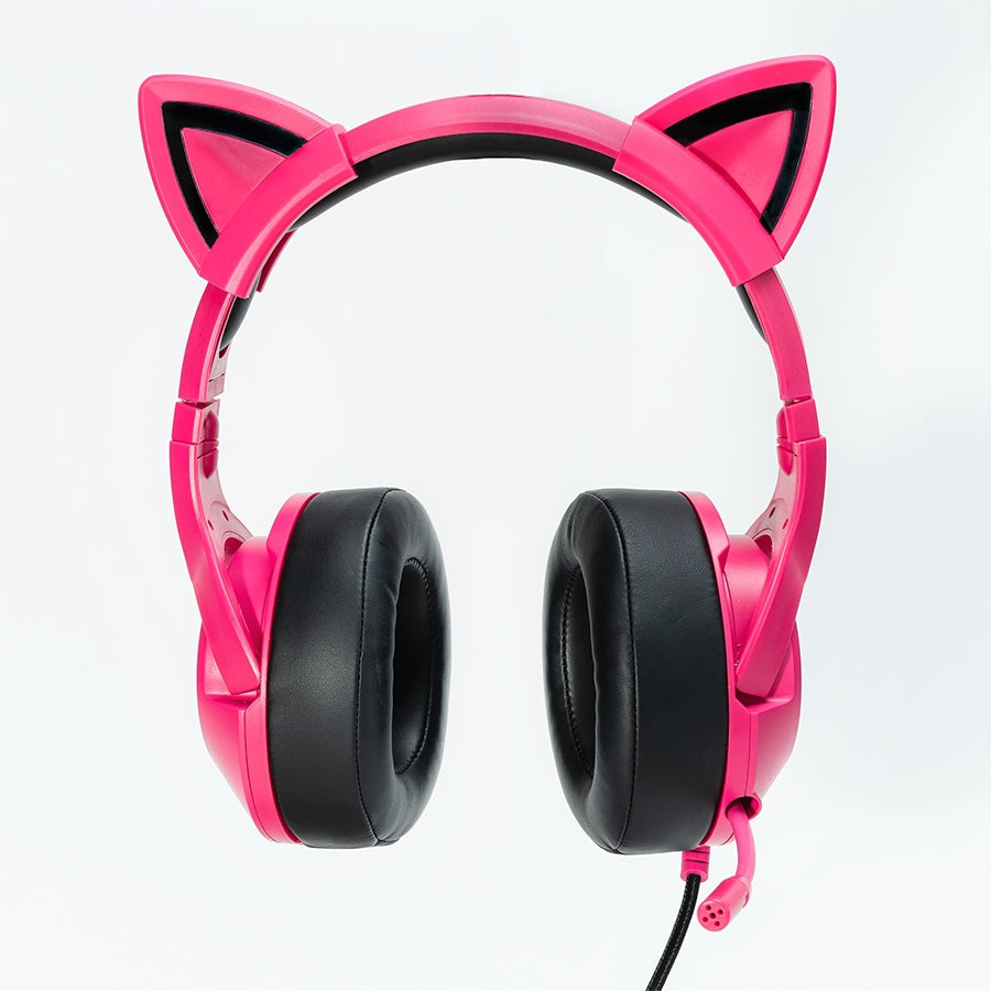 Audífonos Gamer Ocelot Tipo Diadema, Over-Ear, Usb, 3.5mm, Color Rosa Con Negro, Alámbricos, Iluminación Blanca,  Control De Audio, Micrófono Cancelación De Ruido, Ajustables, Multiplataforma