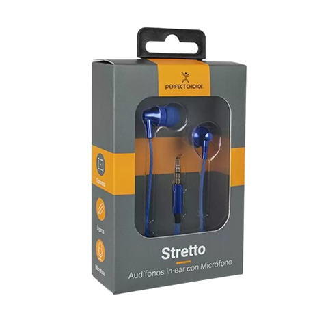 Audífonos In-Ear Con Micrófono Perfect Choice Stretto Azul