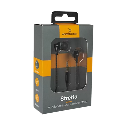 Audífonos In-Ear Con Micrófono Perfect Choice Stretto Negro