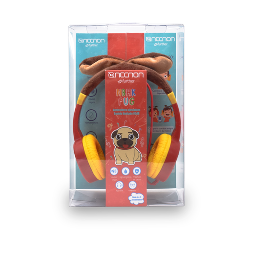 Audifonos Necnon Alambricos Kids 3.5 Mml Rojo Nbakpg0295