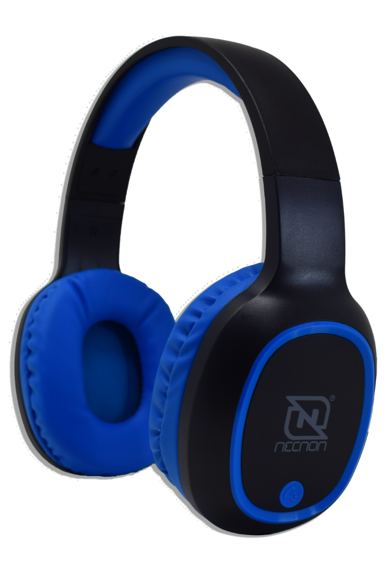 Audifonos Necnon Bluetooth Nbh-04 Manos Libres Negro Con Azul Nbab042300