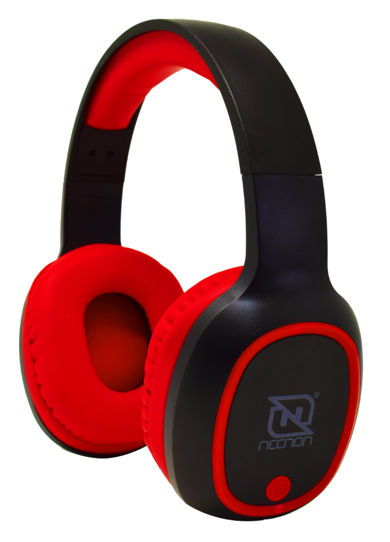 Audifonos Necnon Bluetooth Nbh-04 Manos Libres Negro Con Rojo Nbab042500