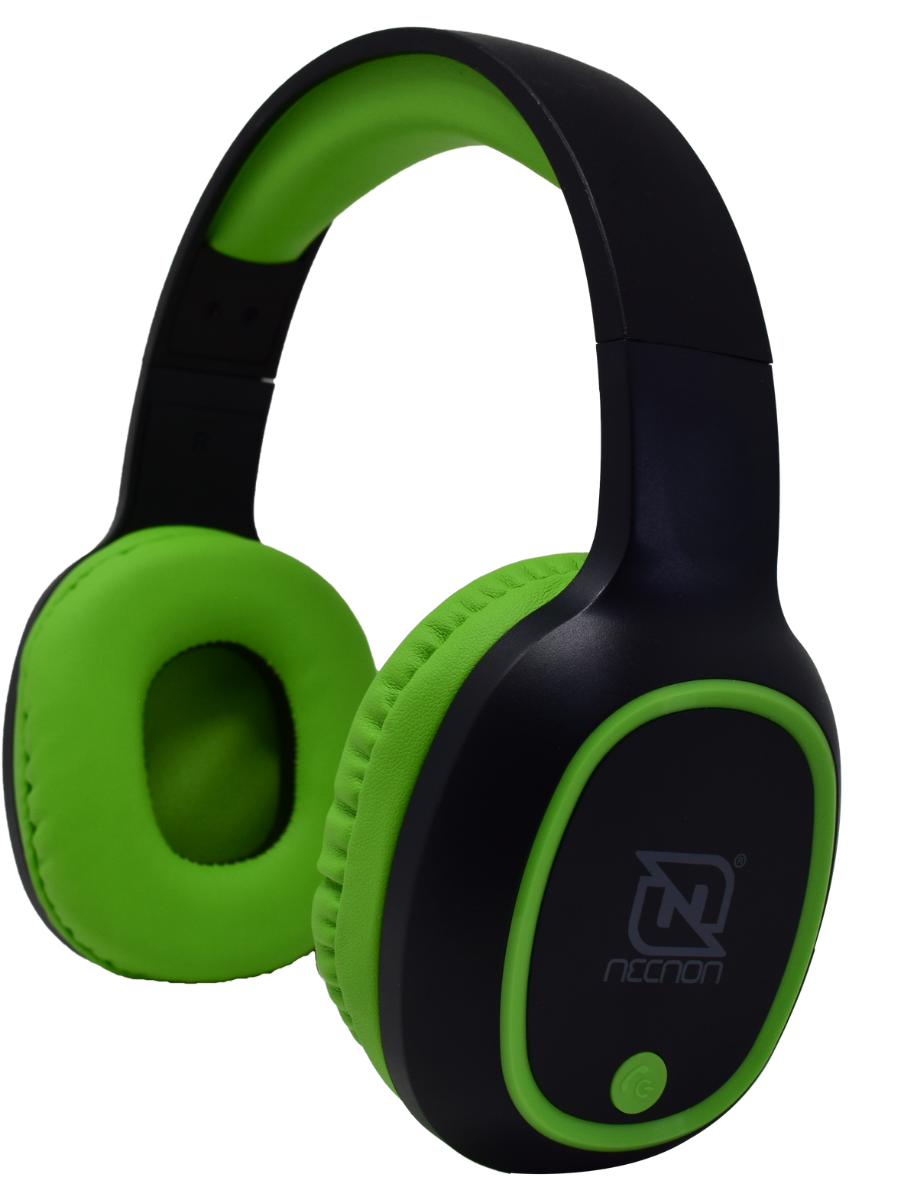 Audifonos Necnon Bluetooth Nbh-04 Manos Libres Negro Con Verde Nbab042600