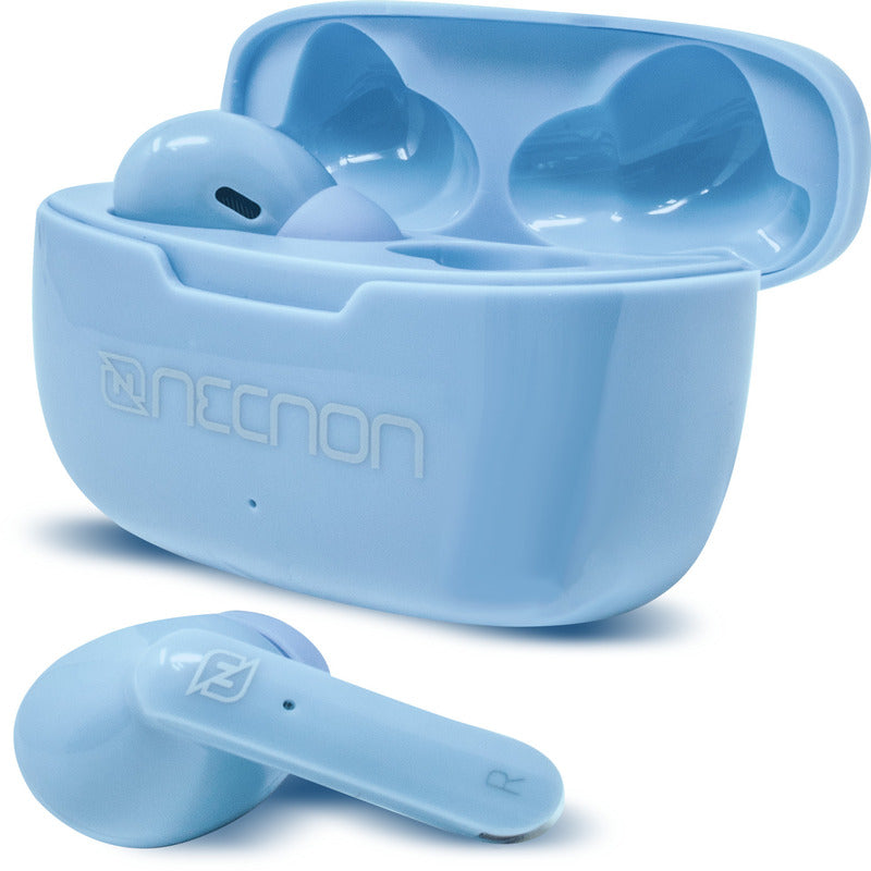 Audifonos Necnon Bt 5.0 Wifi Indicador De Carga Led Azul(Nbab030300)