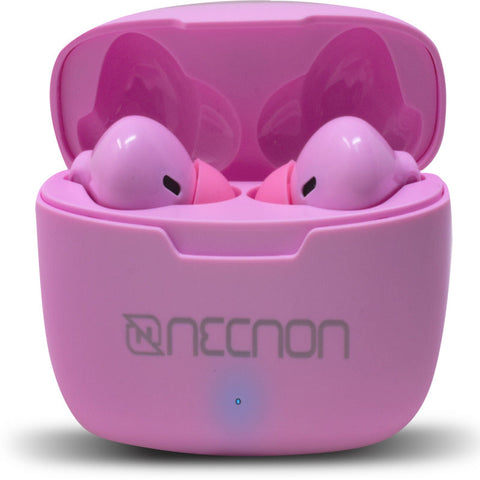 Audifonos Necnon Bt 5.0 Wifi Indicador De Carga Led Rosa(Nbab030400)
