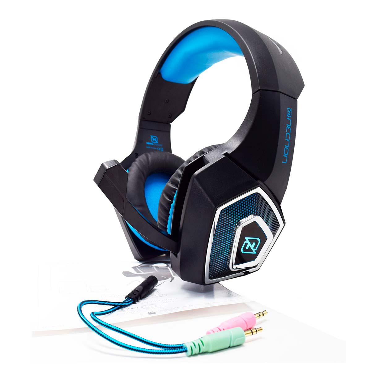 Audifonos Necnon Gaming Con Microfono Nbhg Dragon Azul Npagdr03vi