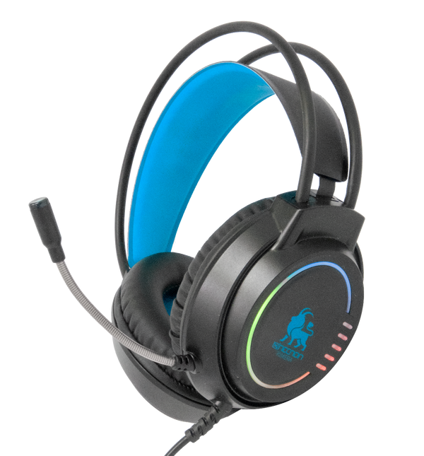 Audifonos Necnon Gaming Con Microfono Nbhg Kimera Negro Con Azul Ncagki03fl