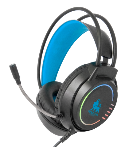 Audifonos Necnon Gaming Con Microfono Nbhg Kimera Negro Con Azul Ncagki03fl