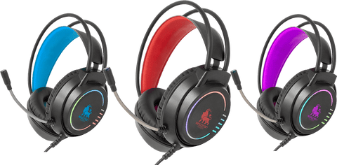 Audifonos Necnon Gaming Con Microfono Nbhg Kimera Negro Con Azul Ncagki03fl