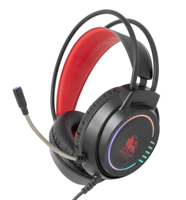 Audifonos Necnon Gaming Con Microfono Nbhg Kimera Negro Con Rojo Ncagki02f