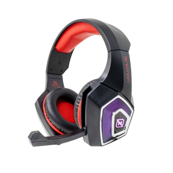 Audifonos Necnon Gaming Over-Ear Nbhg Alambrico, Flexible, Vibracion Rojo