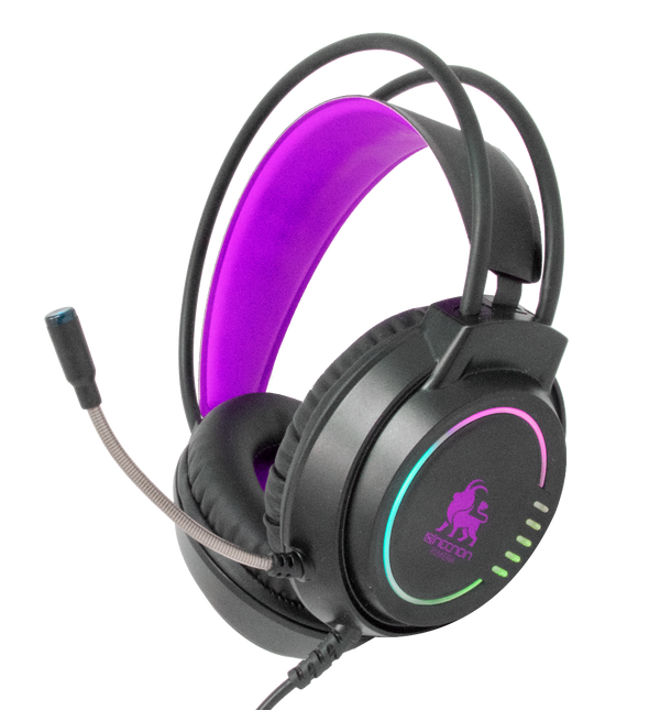 Audifonos Necnon Gaming Over-Ear Nbhg Kimera Rgb Alamb Flexible Fucsia